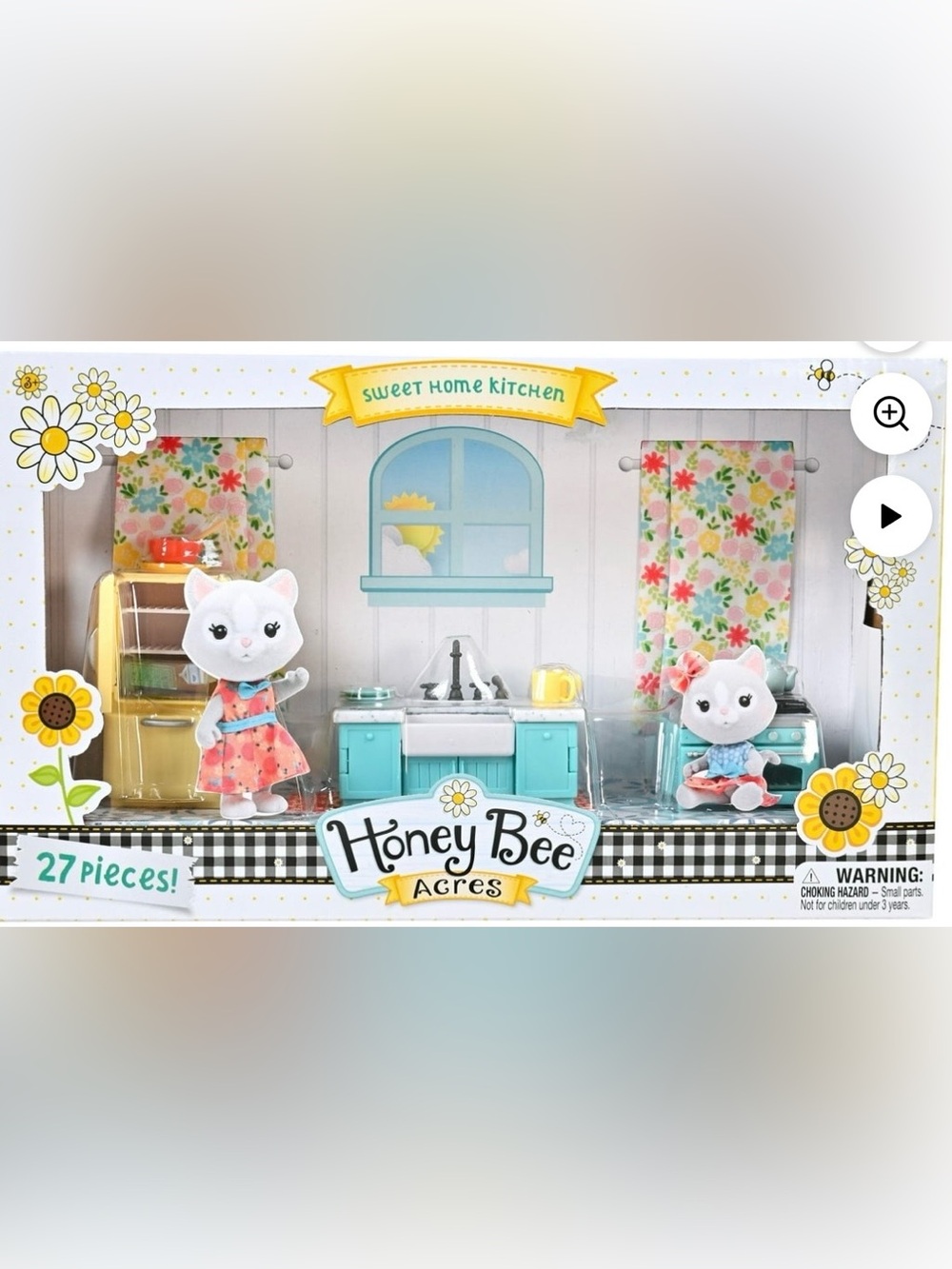 Honey Bee Acres Kitchen Set  for Dollhouse - Retro Mini Fridge